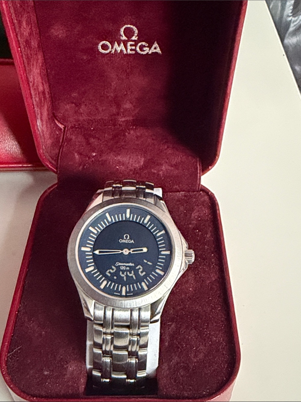 Omega Seamaster 120M Multifunction Ana-Digi 2521.81.00 Blue Dial Quartz